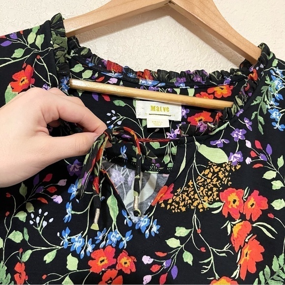 Maeve by Anthropologie Floral Print 3/4 Sleeve Top Size Small Women - Picture 3 of 10